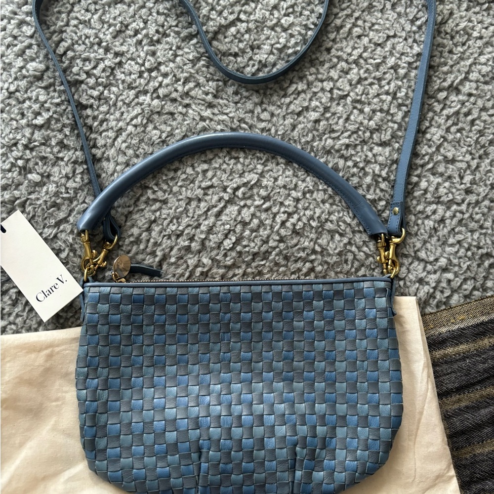 ✨ Clare V ✨ Petit Moyen Blue Woven
